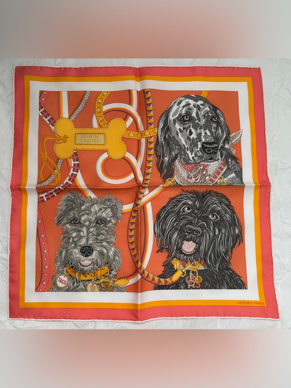 Hermes Jour de Casting Detail scarf 45